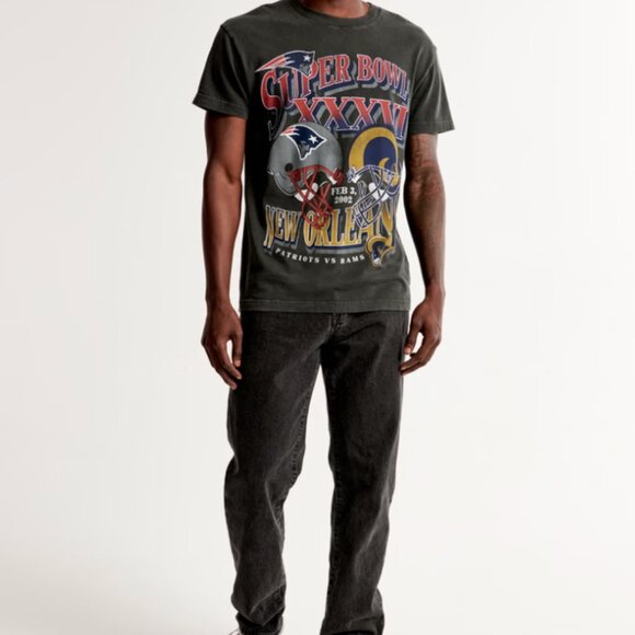 Abercrombie & Fitch Super Bowl Patriots New Orleans Saints Tee Vintage - Picture 1 of 11